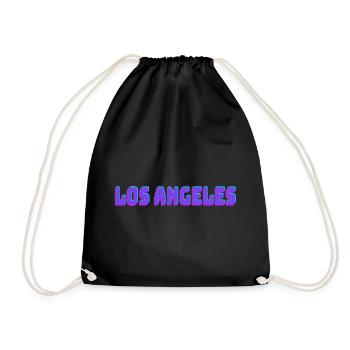 Los Angeles - Drawstring Bag - black - Front