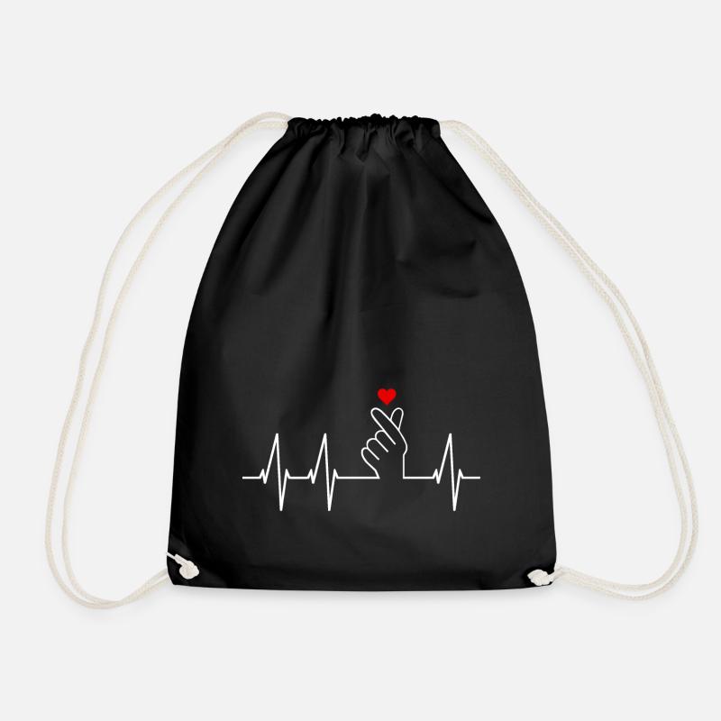 K-pop Saranghae Finger Signe Kpop Finger Heart - Sac de sport léger - noir