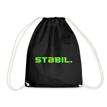 Stabil - Lustige - Turnbeutel - Schwarz - Vorne