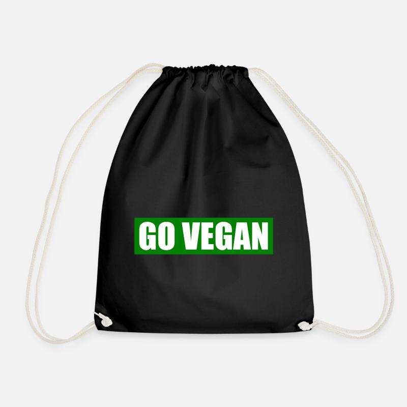 Go vegan - Turnbeutel - Schwarz