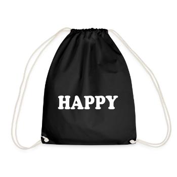 Happy - Turnbeutel - Schwarz - Vorne