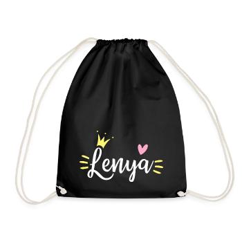 Couronne de nom Lenya - Sac de sport léger - noir - Devant