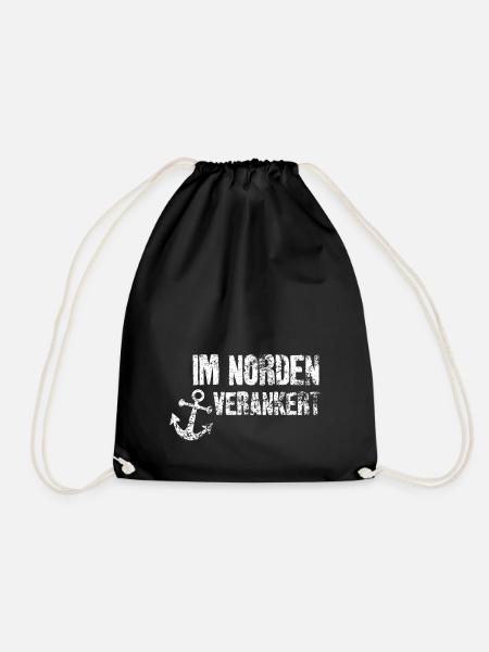 Im Norden Verankert - cooles nordisches Geschenk - Turnbeutel - Schwarz