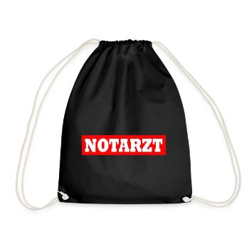 Notarzt - Turnbeutel - Schwarz - Vorne