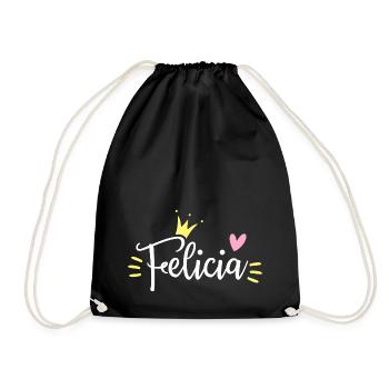Felicia Name Krone - Turnbeutel - Schwarz - Vorne