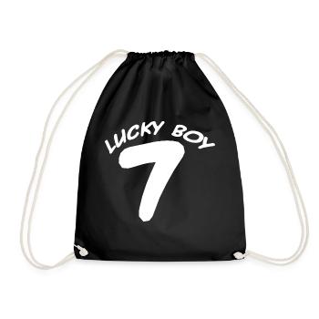 Happy Boy Number 7 I Lucky Boy Number 7 - Drawstring Bag - black - Front