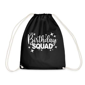 Birthday Squad Matching Group Birthday Party Gift - Drawstring Bag - black - Front