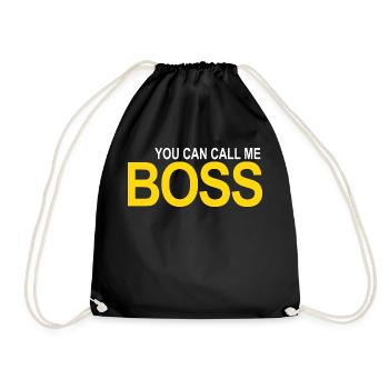 call me BOSS - Drawstring Bag - black - Front