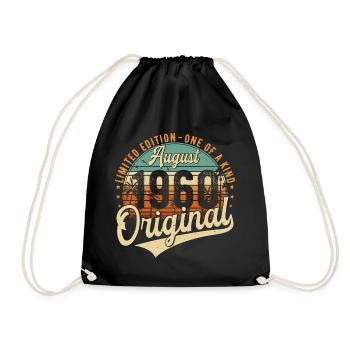 Août 1960 Vintage Anniversaire Rétro - Sac de sport léger - noir - Devant