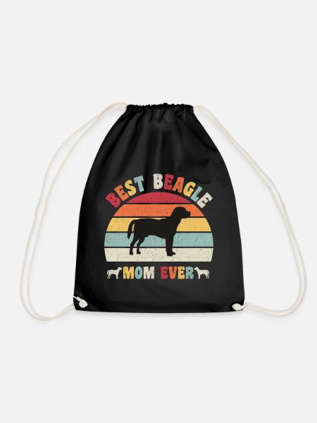 Best Beagle mom ever dog lovers vintage retro - Turnbeutel - Schwarz