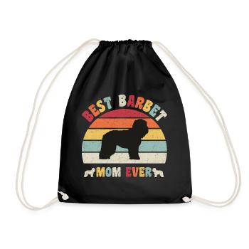 Meilleure maman Barbet jamais amateurs de chiens vintage rétro - Sac de sport léger - noir - Devant