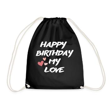 Happy Birthday - Turnbeutel - Schwarz - Vorne