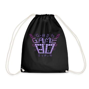 game 80s design purple - Turnbeutel - Schwarz - Vorne