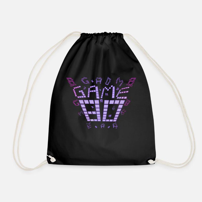 game 80s design purple - Turnbeutel - Schwarz