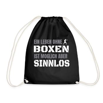 Boxen Boxsport Kampfsport Mottp - Turnbeutel - Schwarz - Vorne