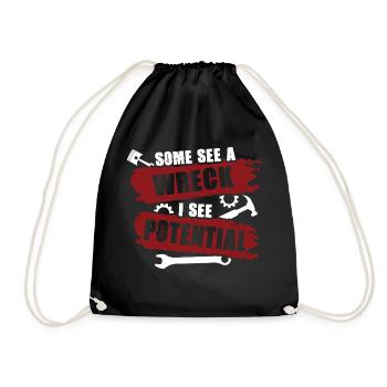 Certains voient une épave, je vois une créativité potentielle - Sac de sport léger - noir - Devant
