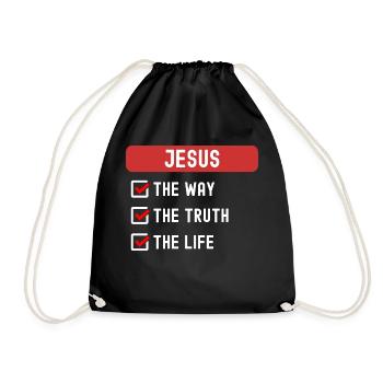 Jesus The Way Truth Life Christian - Turnbeutel - Schwarz - Vorne
