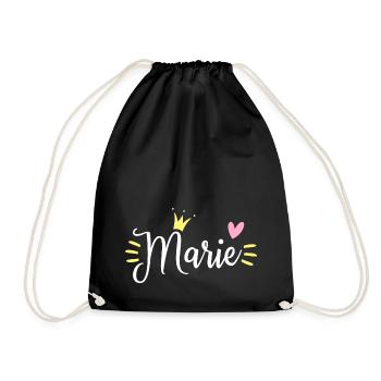Couronne de nom de Marie - Sac de sport léger - noir - Devant