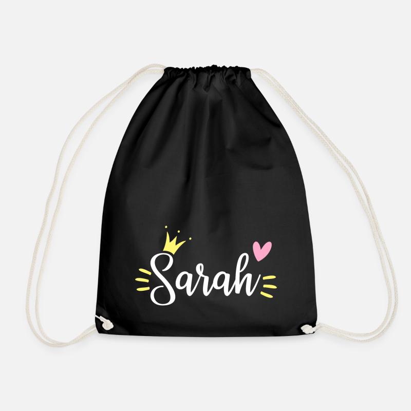 Sarah Name Krone - Turnbeutel - Schwarz