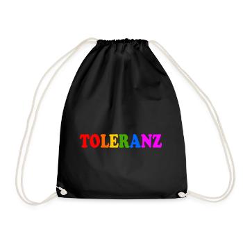Toleranz - Turnbeutel - Schwarz - Vorne