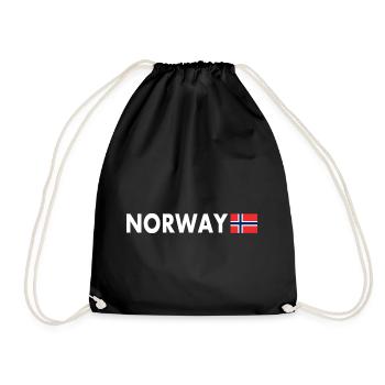 Norwegen flagge - Turnbeutel - Schwarz - Vorne