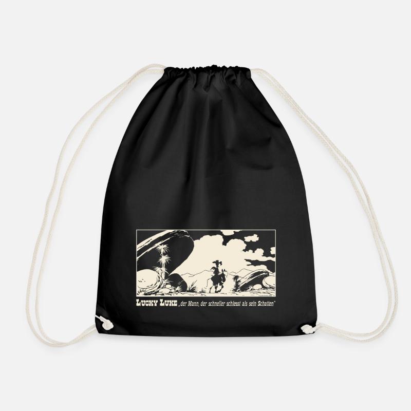 Lucky Luke Design Wilder Westen Mit Spruch - Turnbeutel - Schwarz