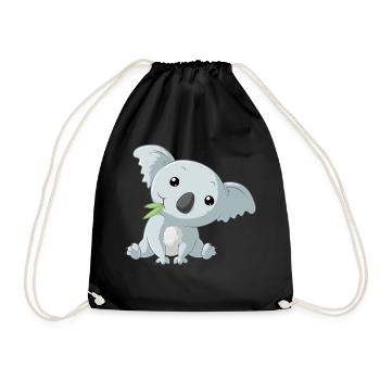 petit koala - Sac de sport léger - noir - Devant