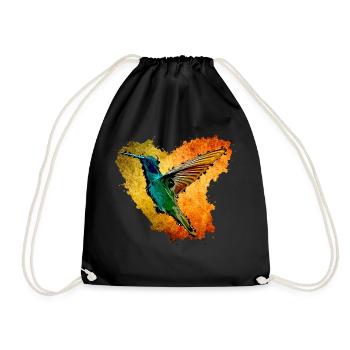 humming-bird - Drawstring Bag - black - Front