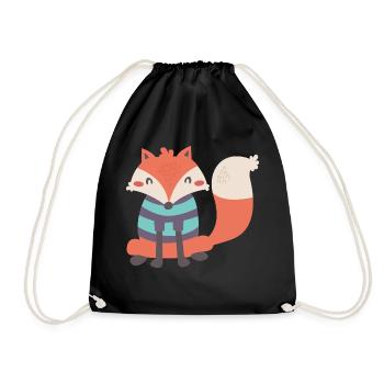 Sweet fox with Ringelpulli - Drawstring Bag - black - Front