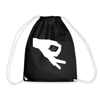 Hole game hole cool looking in the palm of your hand gift - Drawstring Bag - black - Front