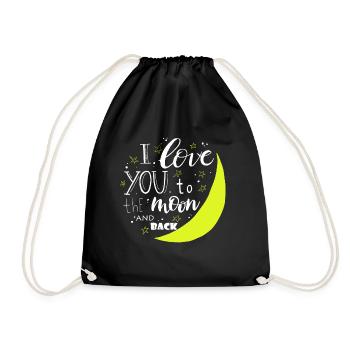 I Love You To The Moon And Back - Drawstring Bag - black - Front