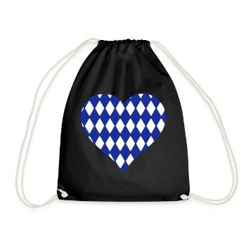 Drapeau Bayern en forme de coeur J'adore le cadeau de Bavière - Sac de sport léger - noir - Devant