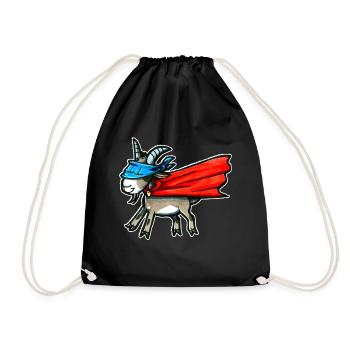 Super chèvre Super chèvre Super-héros Cadeau Drôle - Sac de sport léger - noir - Devant