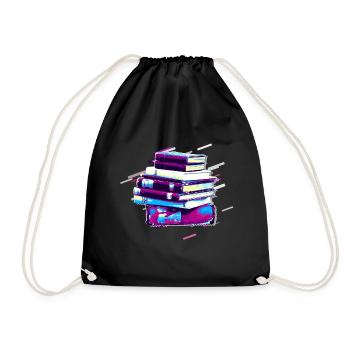Lire livre 80's Retro Violet - Sac de sport léger - noir - Devant