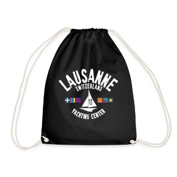 Lausanne Schweiz Yachtzentrum - Turnbeutel - Schwarz - Vorne
