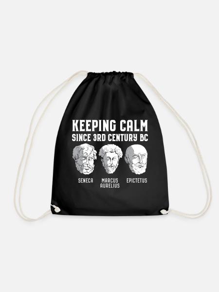 Keeping Calm Since 3rd Century BC - Stoizismus - Turnbeutel - Schwarz