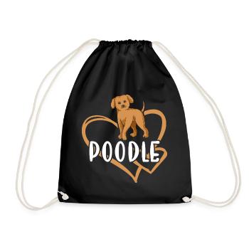 Poodle Heart - Turnbeutel - Schwarz - Vorne