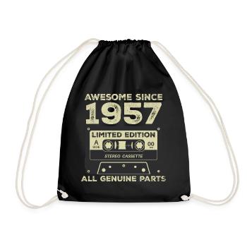 1957 Anniversaire Né En 1957 Vintage Rétro - Sac de sport léger - noir - Devant