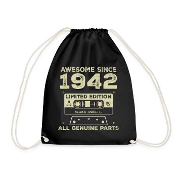 1942 Anniversaire Né En 1942 Vintage Rétro - Sac de sport léger - noir - Devant
