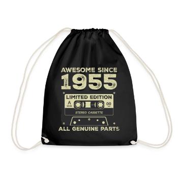 1955 Anniversaire Né En 1955 Vintage Rétro - Sac de sport léger - noir - Devant