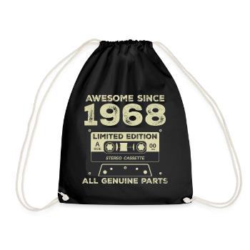 1968 Geburtstag geboren im Jahr 1968 Vintage Retro - Turnbeutel - Schwarz - Vorne