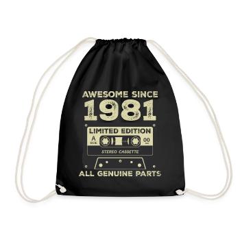 1981 Anniversaire Né En 1981 Vintage Rétro - Sac de sport léger - noir - Devant