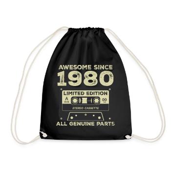 1980 Anniversaire Né En 1980 Vintage Rétro - Sac de sport léger - noir - Devant