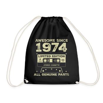1974 Anniversaire Né En 1974 Vintage Rétro - Sac de sport léger - noir - Devant