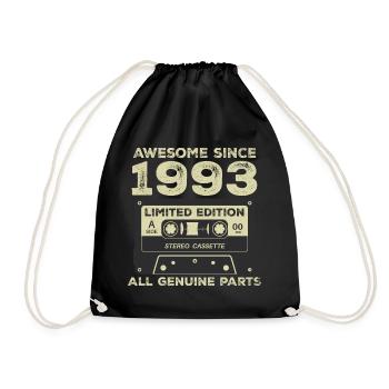 1993 Geburtstag geboren im Jahr 1993 Vintage Retro - Turnbeutel - Schwarz - Vorne