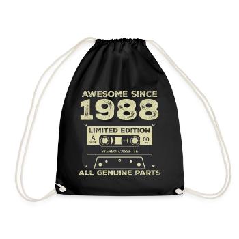 1988 Anniversaire Né En 1988 Vintage Rétro - Sac de sport léger - noir - Devant