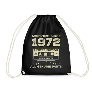 1972 Geburtstag geboren im Jahr 1972 Vintage Retro - Turnbeutel - Schwarz - Vorne