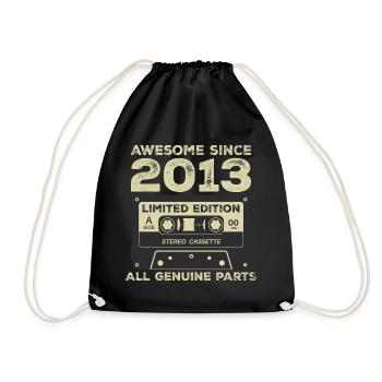 2013 Birthday Born in 2013 Vintage Retro - Drawstring Bag - black - Front
