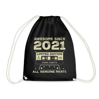 2021 Geburtstag geboren im Jahr 2021 Vintage Retro - Turnbeutel - Schwarz - Vorne