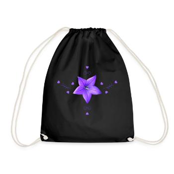 Bluebell Fleur violette - Sac de sport léger - noir - Devant